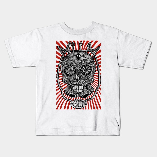 Mexican skull, day of the dead cinco de mayo Mexico Sugar Kids T-Shirt by miskel